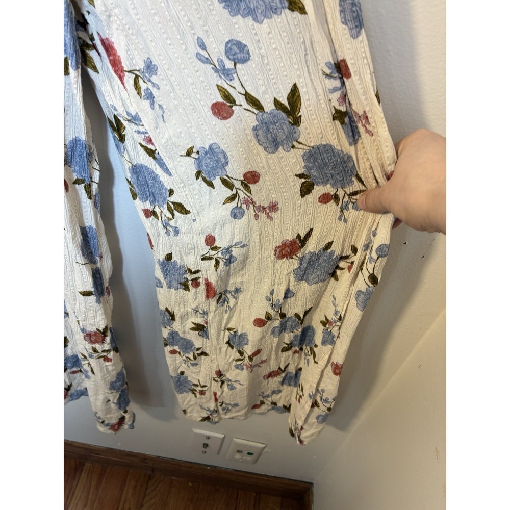American Eagle Outfitters Cream & Floral Tulip Leg Jumpsuit‎ Women's Size 4 Boho - Picture 3 of 11